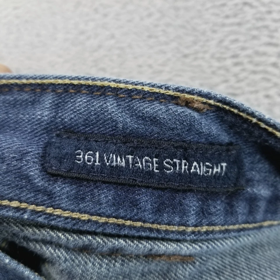 Pantalones de mezclilla Lucky Brand para hombre 38x30 azul 361 vintage rectos lavado oscuro tiro medio Foto 4 de 4