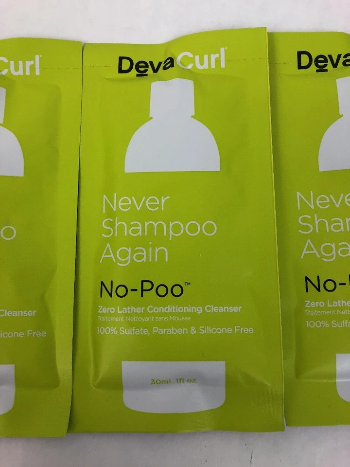 Limpiador acondicionador de espuma DEVACURL No-Poo Zero tamaño de muestra 1 fl oz x 5 paquetes Foto 2 de 4