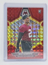 2024 Panini Mosaic Mike Sainristil #349 Choice Fusion Red & Yellow Mosaic /80 RC