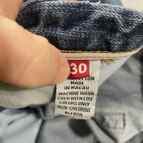 CStar Ciano Farmer Jeans Men 30(29x32) Blue Distressed Denim Bootcut Baggy Loose - Picture 4 of 10