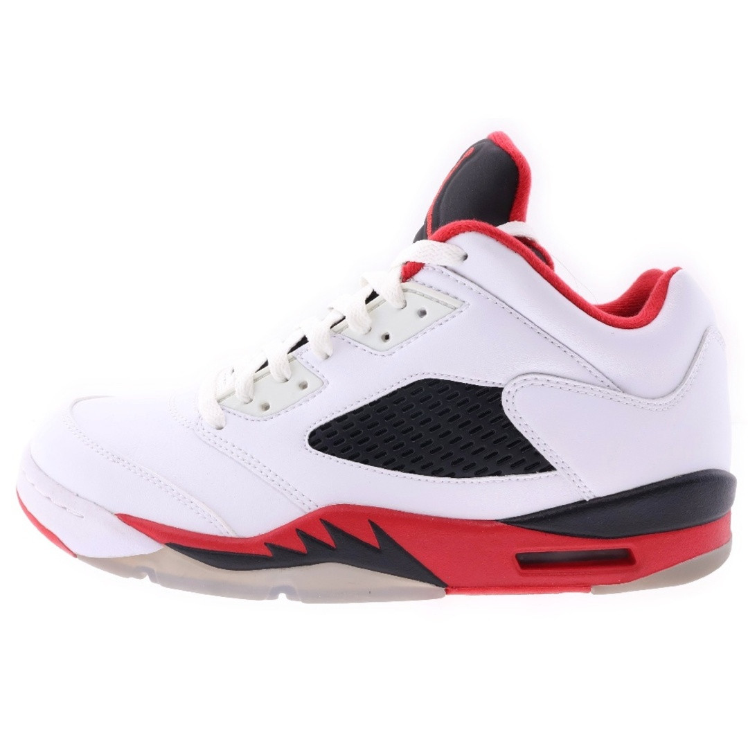 NIKE AIR JORDAN 5 RETRO LOW FIRE RED TOP SNEAKERS WHITE US 10 28cm 