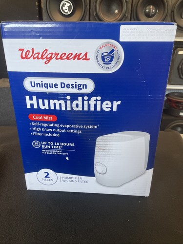 Walgreens Unique Design Humidifier Cool Mist, upto 18 Hour Run Time 2 pieces