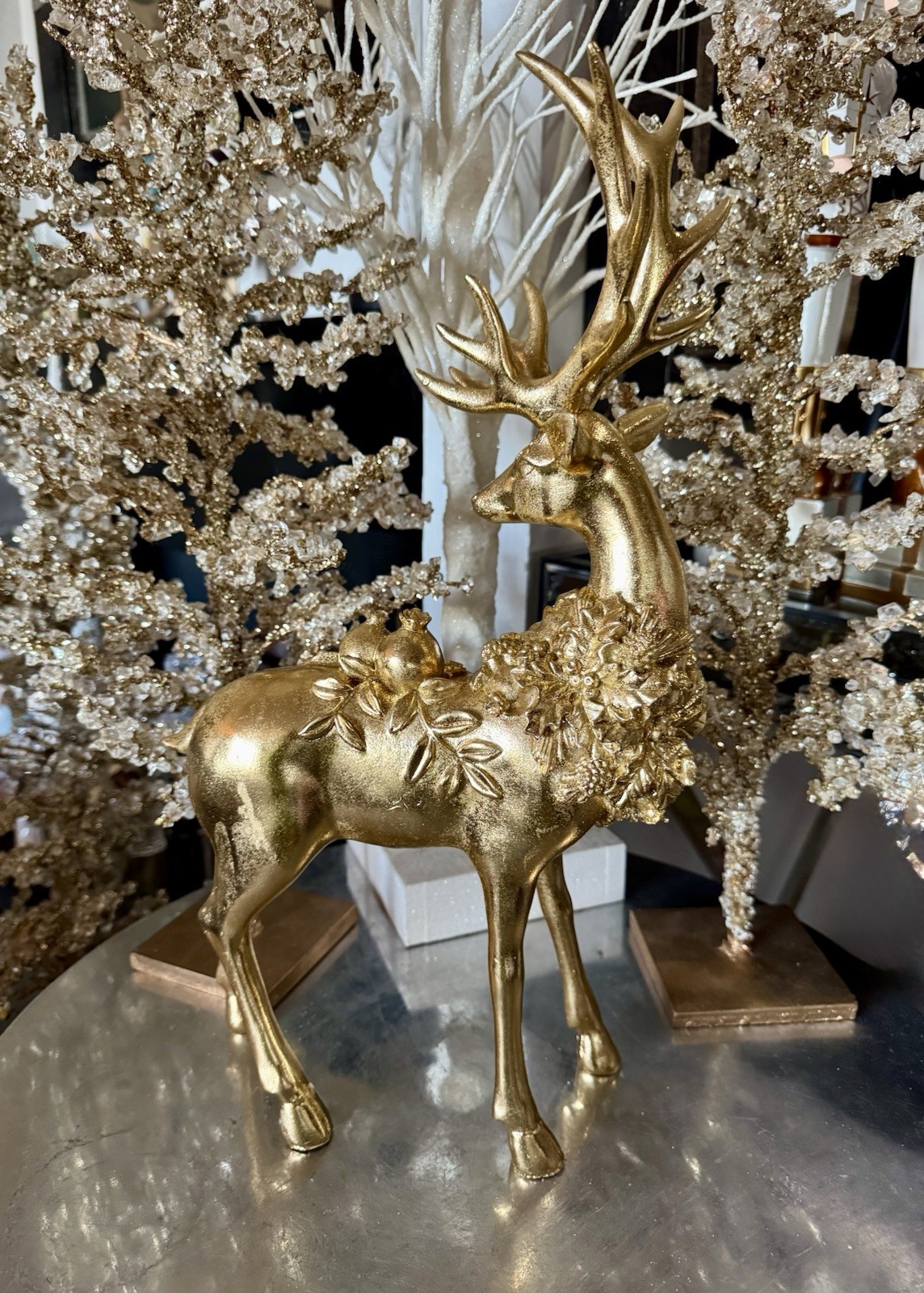 Martha Stewart Large Gold Deer Figurine 