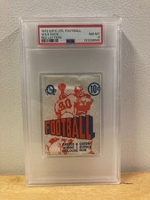 VINTAGE 1972 OPC CFL FOOTBALL CARD WAX PACK - RED LETTERS - GRADED PSA 8 NM-MT