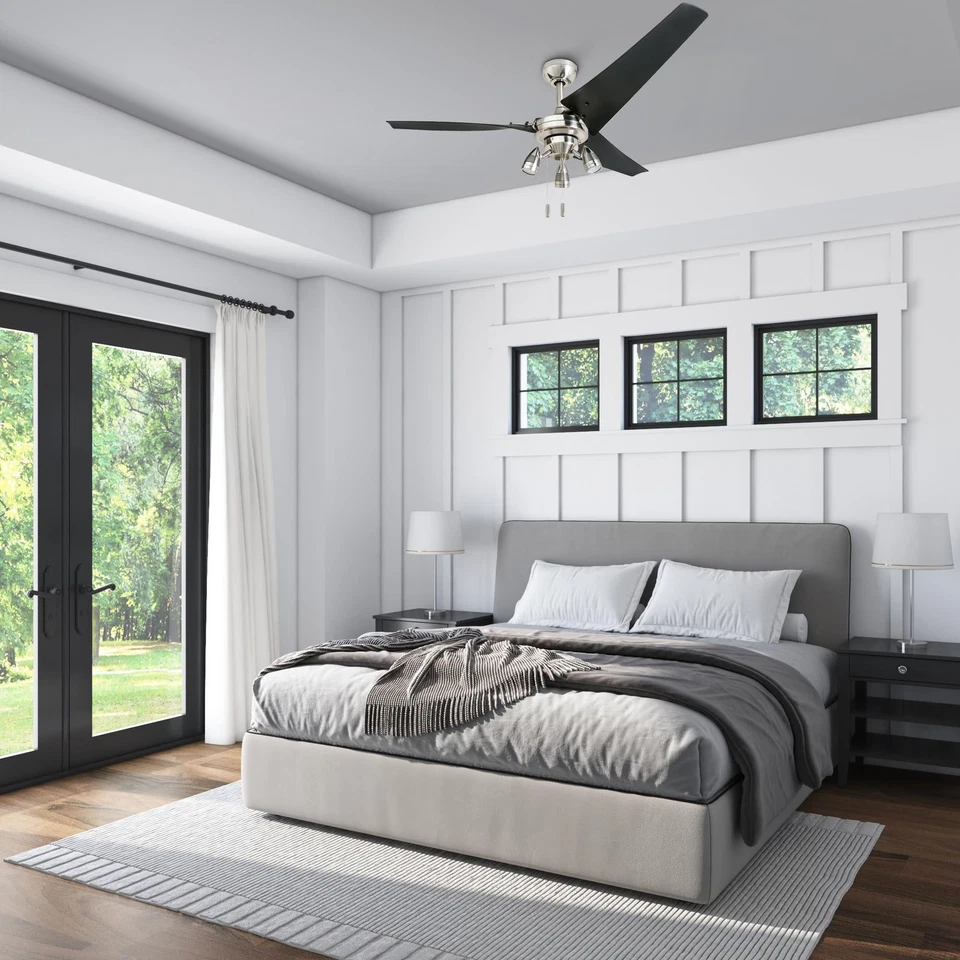 Phelix, Ventilador de Techo LED Interior Contemporáneo 56 Pulgadas con Luz, Tirador Cadena, D... Foto 2 de 4