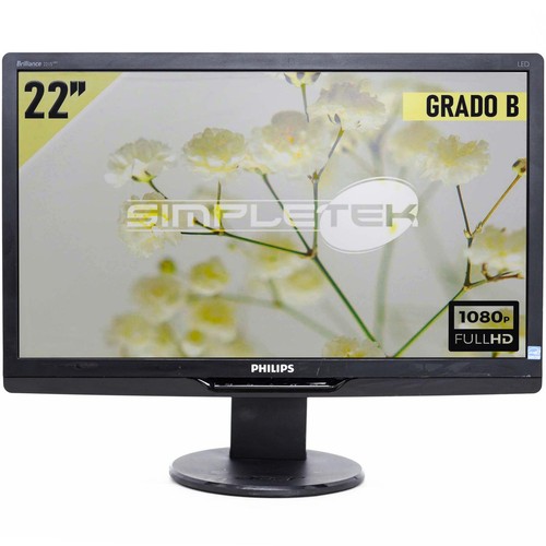 Philips 221s3lcb/00 22' LED FHD VGA DVI Monitor Screen LCD Compu Reconditioned - 第 1/5 張圖片