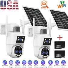 Solar Battery Powered Wireless WiFi Outdoor Home Security Camera System Pan/Tilt