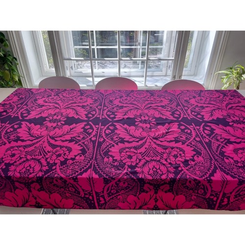 Vintage Marimekko Stoff Tischdecke, Rosa Barock Blumenmuster, Finnisches Design - Bild 6 von 9