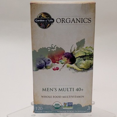 Garden of Life Mens Multi 40+ Organic Vegan Multivitamin 120 Tablets Exp 03/2028