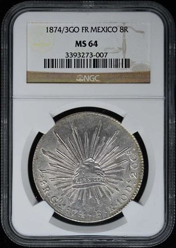 1874/3GO FR MEXICO 8R NGC MS64