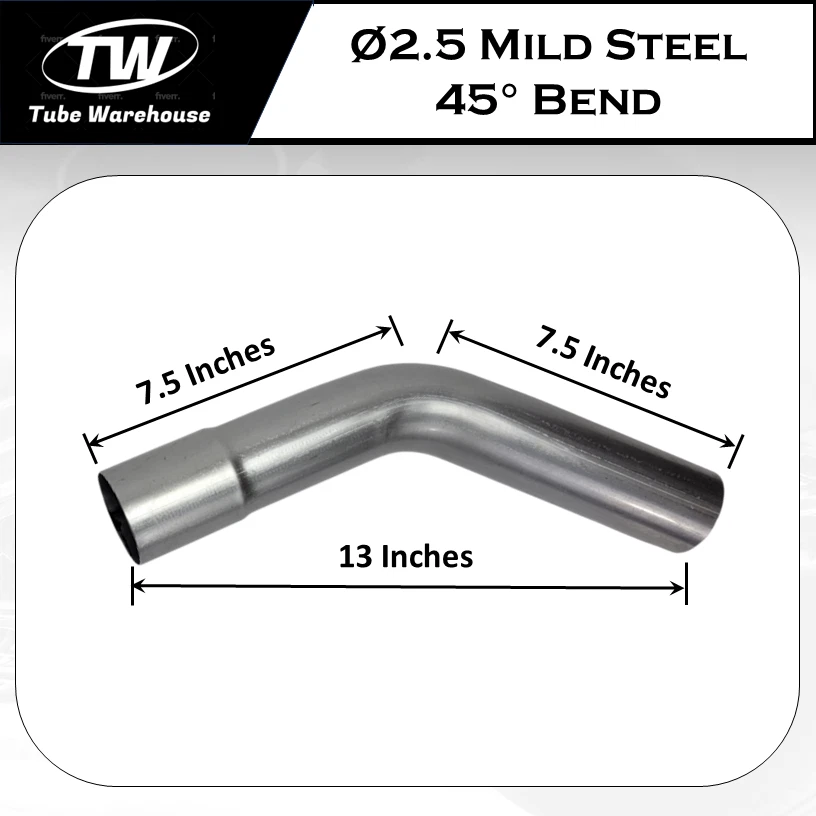 8Pcs 2.5"OD DIY Custom Exhaust Tubing Mandrel Bend Pipe Mild Steel Universal Kit - Image 4 of 4