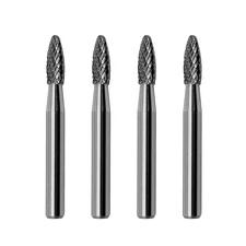 SH-1 Flame Shape Tungsten Carbide Rotary Burr for Metalworking,4Pcs by