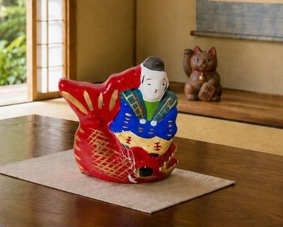 Japanisches Takamatsu Hariko Taimochi Ebisu traditionelles Handwerk Folk...
