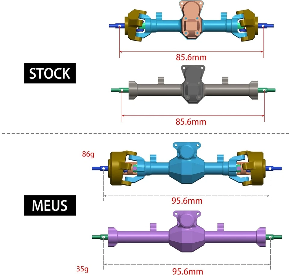 Customizable 3-Section CVD Front Axle & Compatibility with JLU Gladiator Models - Image 4 of 4