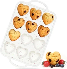Soaps, Chocolate Muffin, Egg Bites, Tartlets, Cupcake, Nonstick Heart Silic