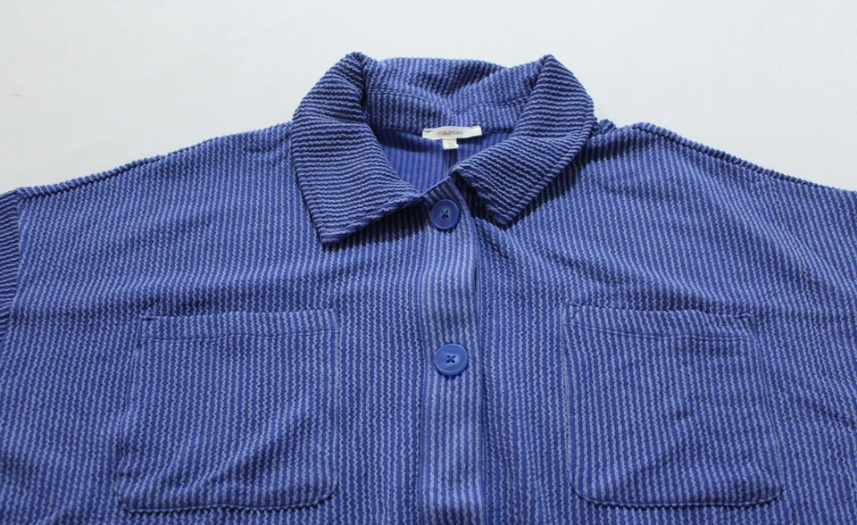 Maurices Women's Plus Wavy Ribbed Stretch Shacket AC2 Blue Size 2X NWT - Image 2 of 3