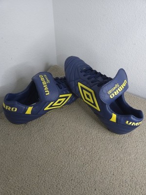 NEW Umbro Speciali 24 Pro Mens U.S. 11 Navy Blue Yellow FG Soccer Cleats S154