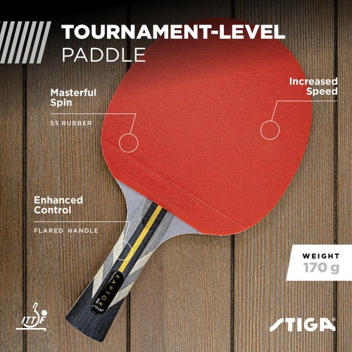 STIGA Carbon Fiber Ping Pong Paddle - 2mm Sponge, Flared Handle - Performance... - Bild 2 von 6