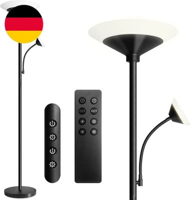 Bbhome Stehlampe Wohnzimmer LED, 27W Deckenfluter LED Dimmbar Mit 6W Leselampe, - Bild 1 von 4