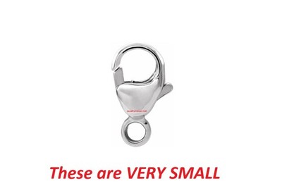 9mm EXTRA SMALL 14k White Gold Designer Lobster Necklace Chain Trigger Clasp