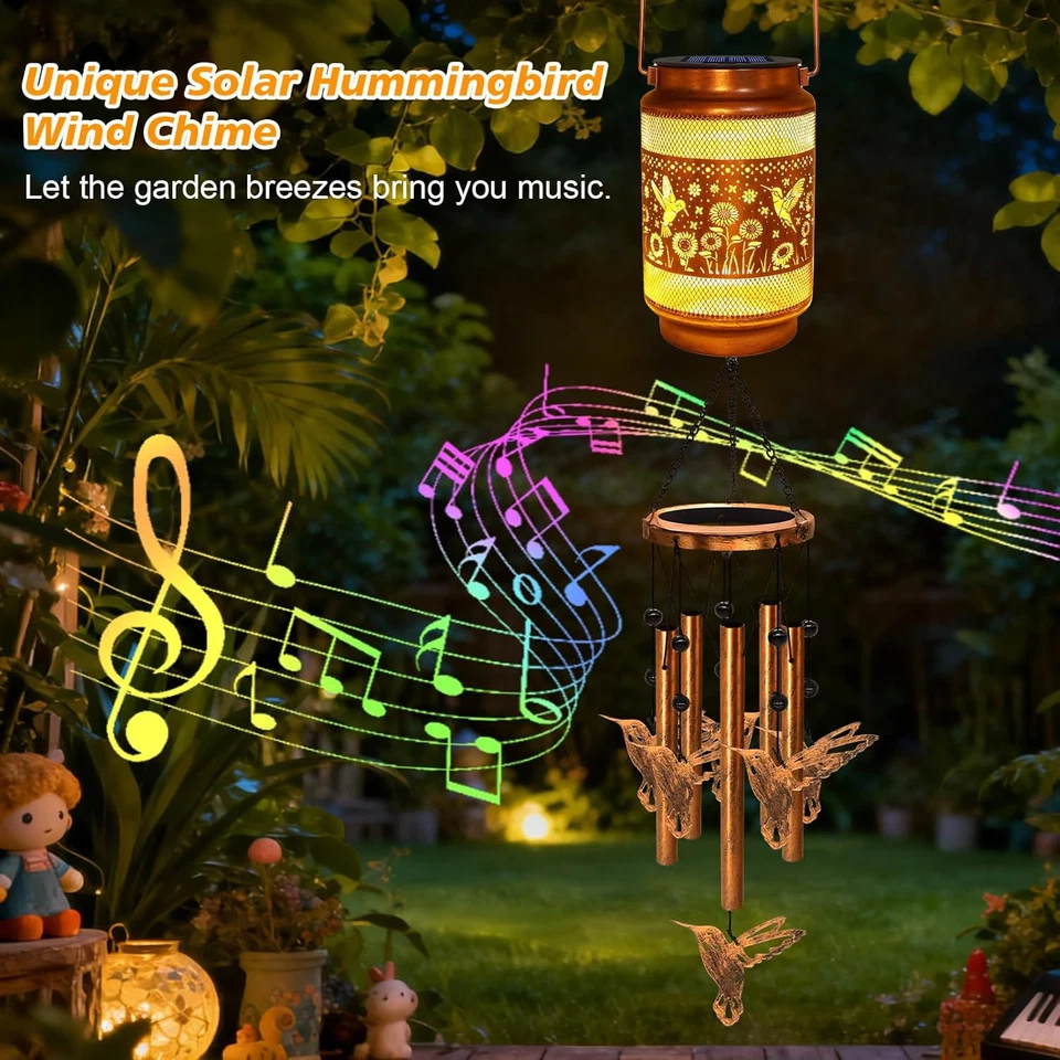Colibríes de viento solares para exterior, regalos para Navidad mamá mujer abuela Foto 4 de 4