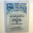 2026 Chrome Update Stephon Castle Havoc Marks AUTO GOLD Redemption Spurs /50