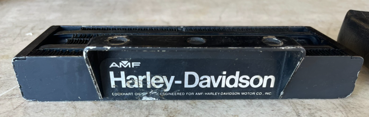 Used Original Harley Davidson Lockhart Oil Cooler with Leather