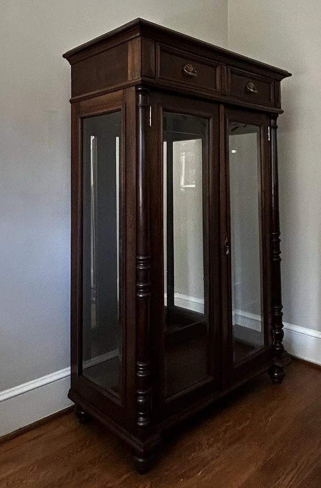 Antiguo armario Luis XV réplica de gabinete chino brasileño madera maciza de caoba Foto 2 de 4