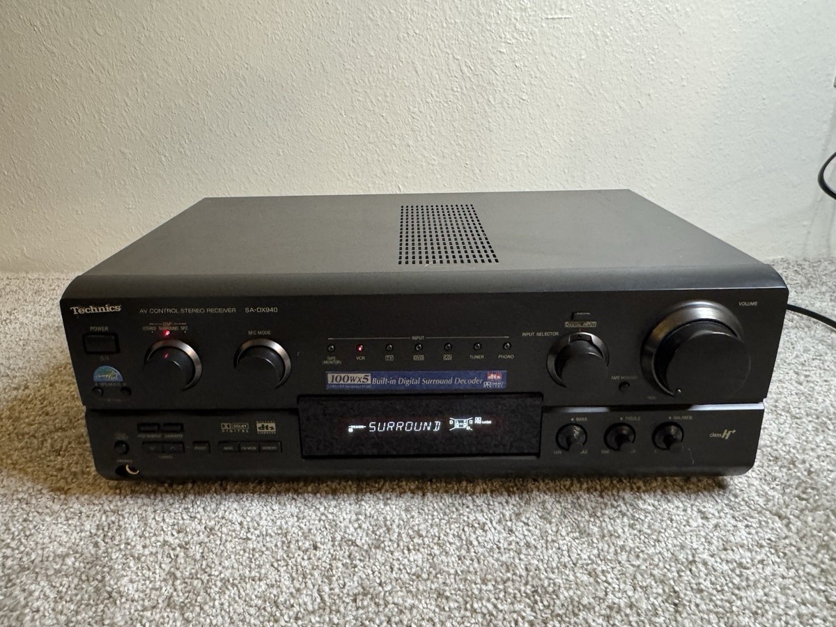 Technics SA-DX940 AV Receiver & Remote Control Bundle 5.1 Dolby