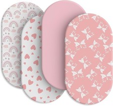 Baby Bassinet Sheets for Baby Boy Girls,4-Pack Fitted Bassinet Sheets Set Compat
