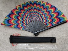 Rave fan large folding hand fan popping fan for line dancing, big clack New