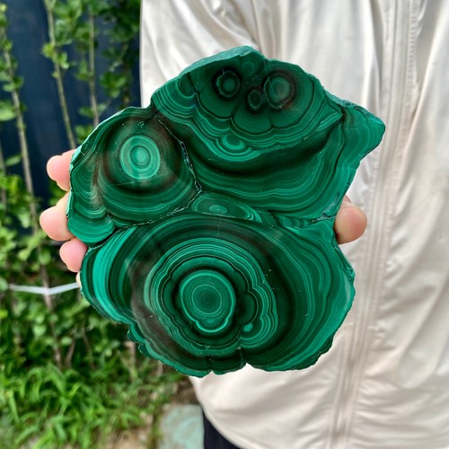 2.84LB A Pair Natural Green Malachite Slab Quartz Crystal Slice Ore Specimen - Picture 5 of 11