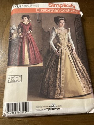 Simplicity Costume Pattern 3782 Ms ELIZABETHAN ERA/Renaissance Cosplay Sz 6-12