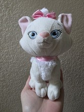 Disney Aristocats Marie Cat Plush 8  Toy White Kitty Pink Bow Stuffed Animal