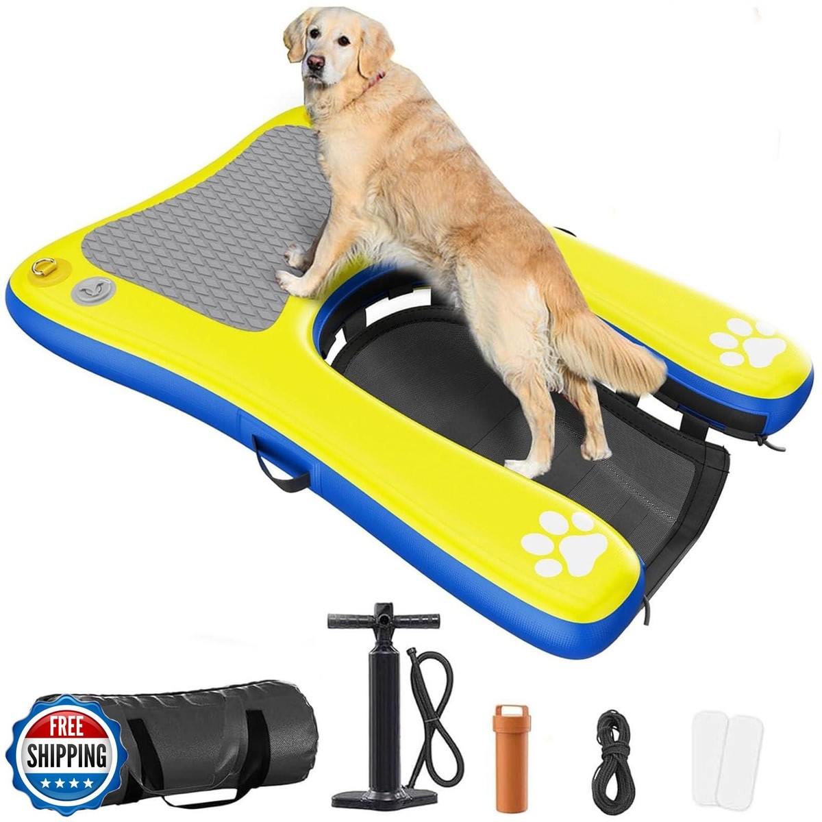 Inflatable Dog Pool Ramp Floats for Large Dogs Up to 240 lbs, 60