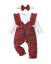 Baby Girl Outfits Infant Girl Clothes Red Long Sleeve Jumpsuit 6 9 12 Months ...