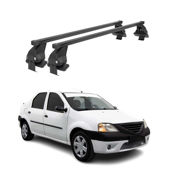 Menabo DachträGer GrundtäGer FüR Dacia Logan Mk1 2004-2012 50Kg Stahl Schwarz 2X-image