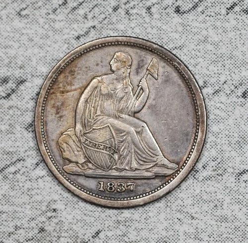1837 No Drapery Liberty Seated Dime Small Date XF Details!  #EDI9