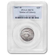 2007-W 1/4 oz Burnished American Platinum Eagle MS-70 PCGS