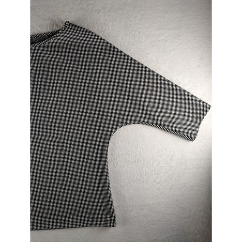 St. John Houndstooth Knit Top Boat Neck 3/4 Sleeve Pullover Blouse S - Picture 3 of 9