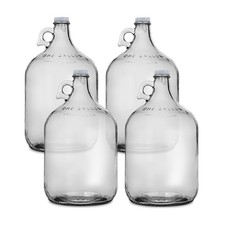 Glass Water Bottle, Includes 38 mm Metal Screw Cap, 1 gal Capacity Pack of 4 