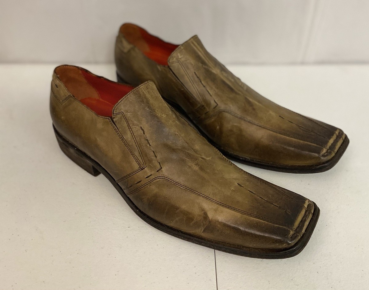 Mark Nason Shoes Mens Size 9.5 Dragon Loafers Made Italy U Rock Never Dies 67331 Vintage Mark Nason Brown Leather Patchwork Dragon  main image 4
