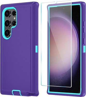 Heavy Duty Phone Case with HD Screen Protector for Samsung Galaxy S23 Ultra