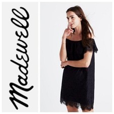 Madewell Dusklace Off The Shoulder Black Mini Dress Style  #F9714- Size 2