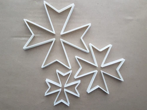 Maltese Cross Saint John Shape Cookie Cutter Dough Biscuit Pastry Fondant Sharp