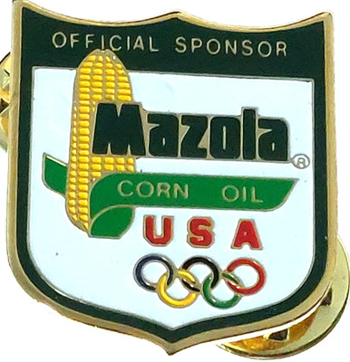Mazola Corn Oil Sponsor Winter Olympics Calgary 1988 Lapel Pin