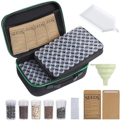 Portable Seed Storage Box - Sturdy Organizer Kit with 120 Slots, Envelopes & Lab