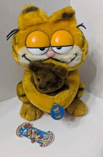 RARE Vintage 80 s Dakin GARFIELD Hugging POOKY Bear Large 12 Plush Toy Tags