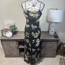 Vintage Betsy & Adam Floral Cowl Neck Maxi Formal Dress Sz 6P Y2k 90's Garden