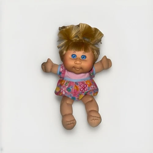 Vintage Cabbage Patch Kids Doll Blonde Hair Blue Eye Floral Dress Xavier Roberts